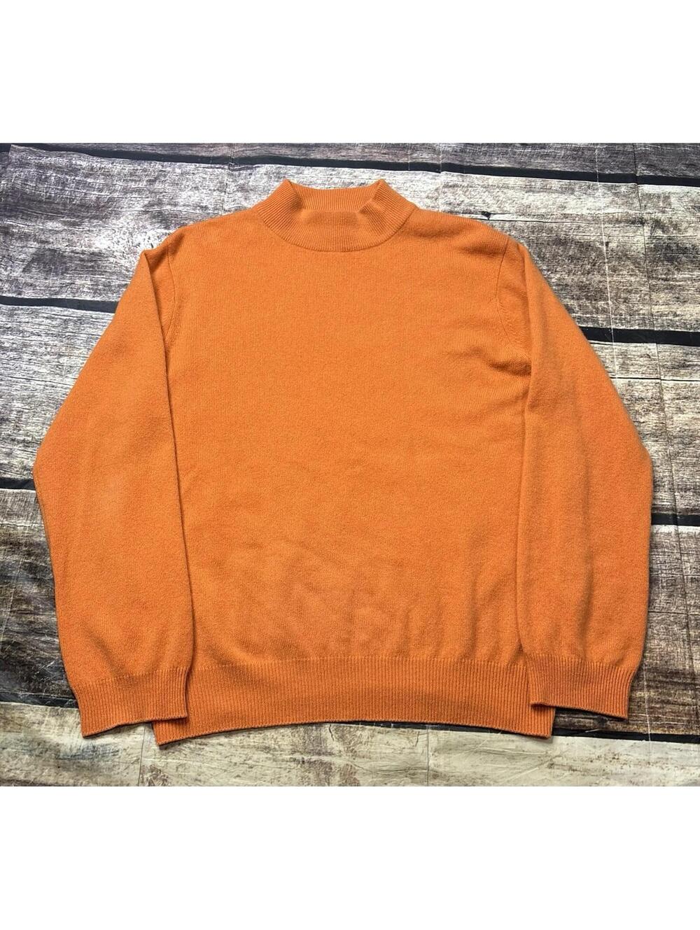 Charter Club Sweater Womens Medium Cashmere Pullover Orange